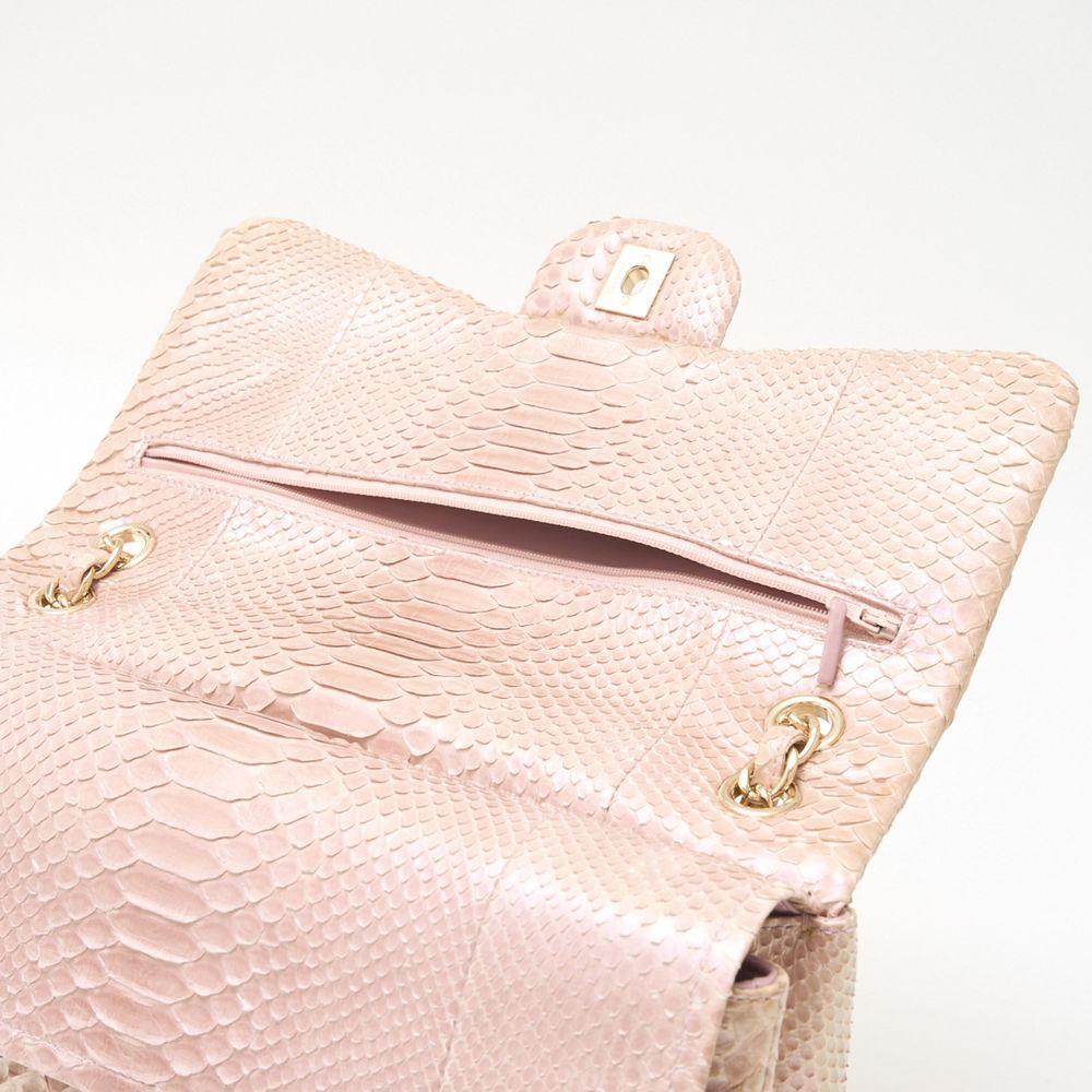 Chanel Bag Python Chain Pink Beige Shoulder Matelasse - Picture 8 of 16